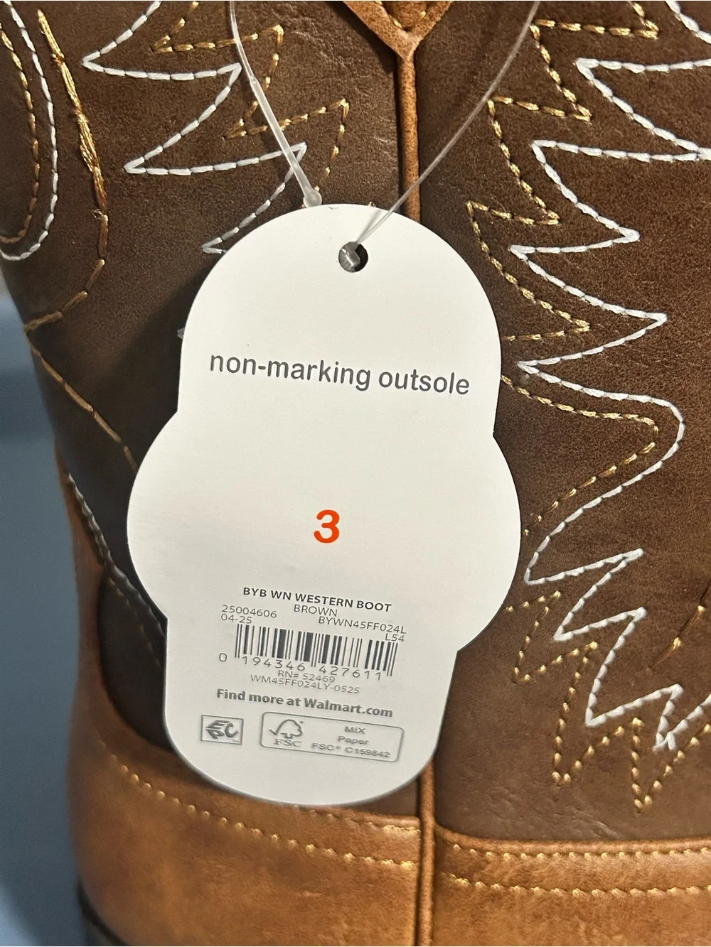 wonder nation Brown Two-Tone Kids Cowboy Boots - Picture 7 of 8